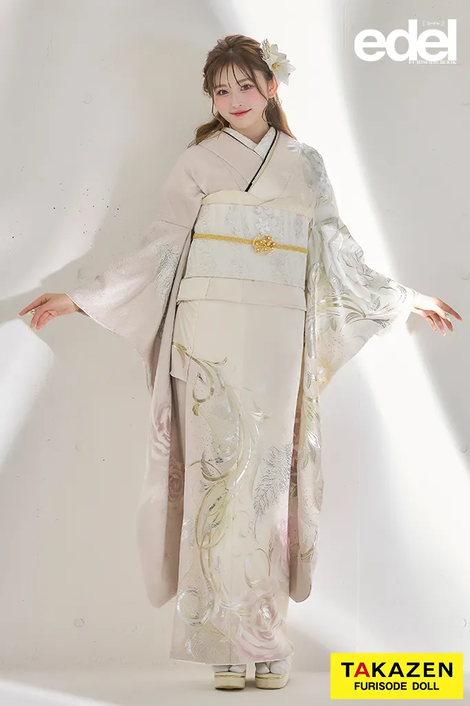 ゆうちゃみ振袖 人気 くすみ系
