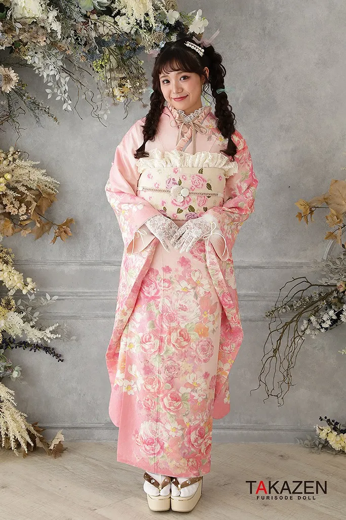成人式　レンタル　振袖　可愛い　今どき　淡い色　キュート　ガーリー