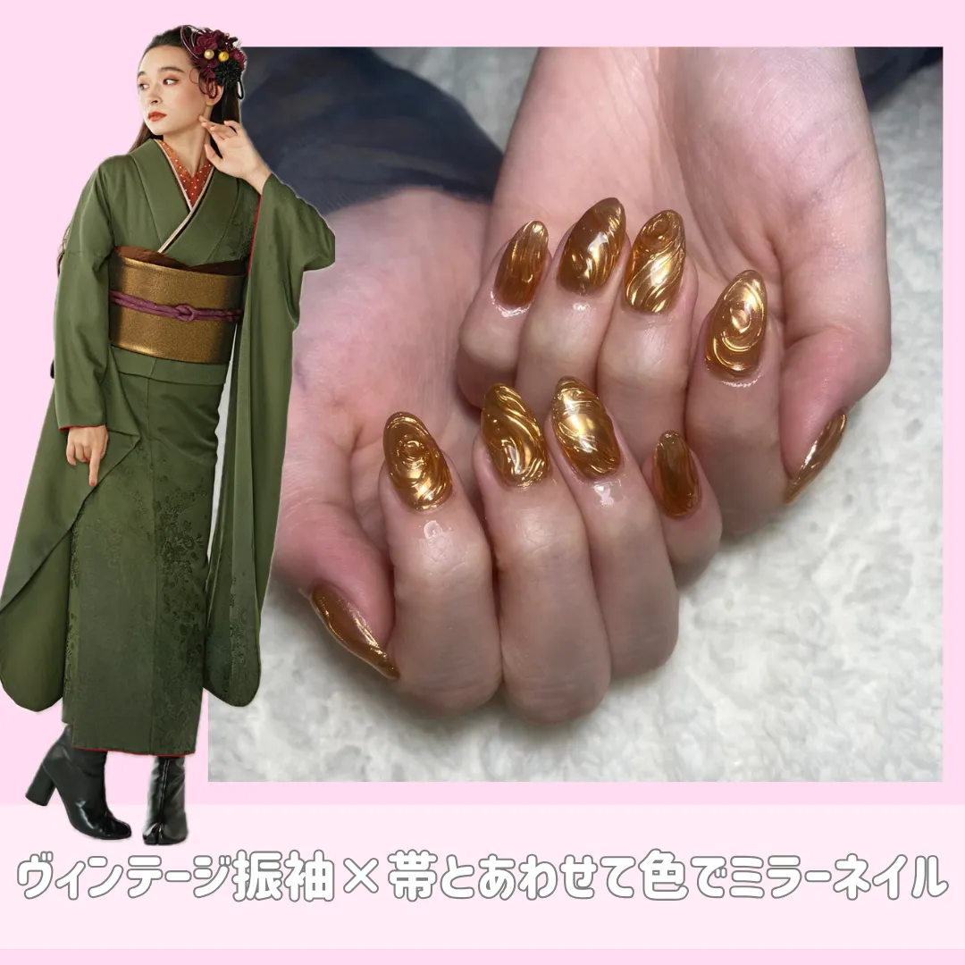 成人式振袖　ネイル　可愛い　おしゃれ