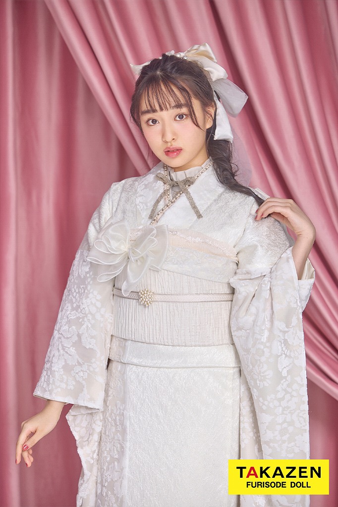 成人式 振袖 ネットレンタル かわいい 白色 ホワイト振袖