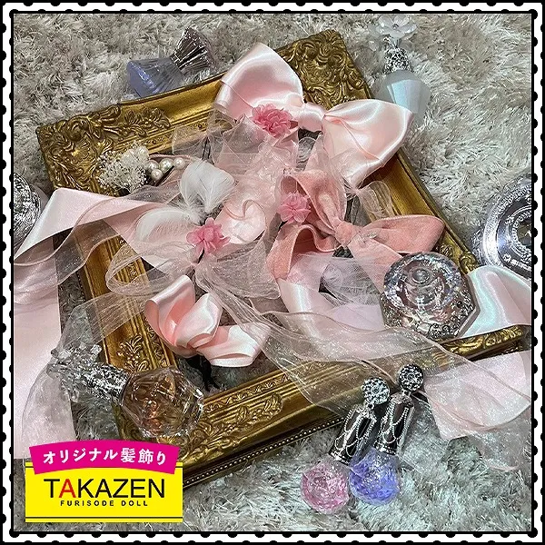 即日対応　すぐ届く髪飾り　リボン　ピンク　ガーリー